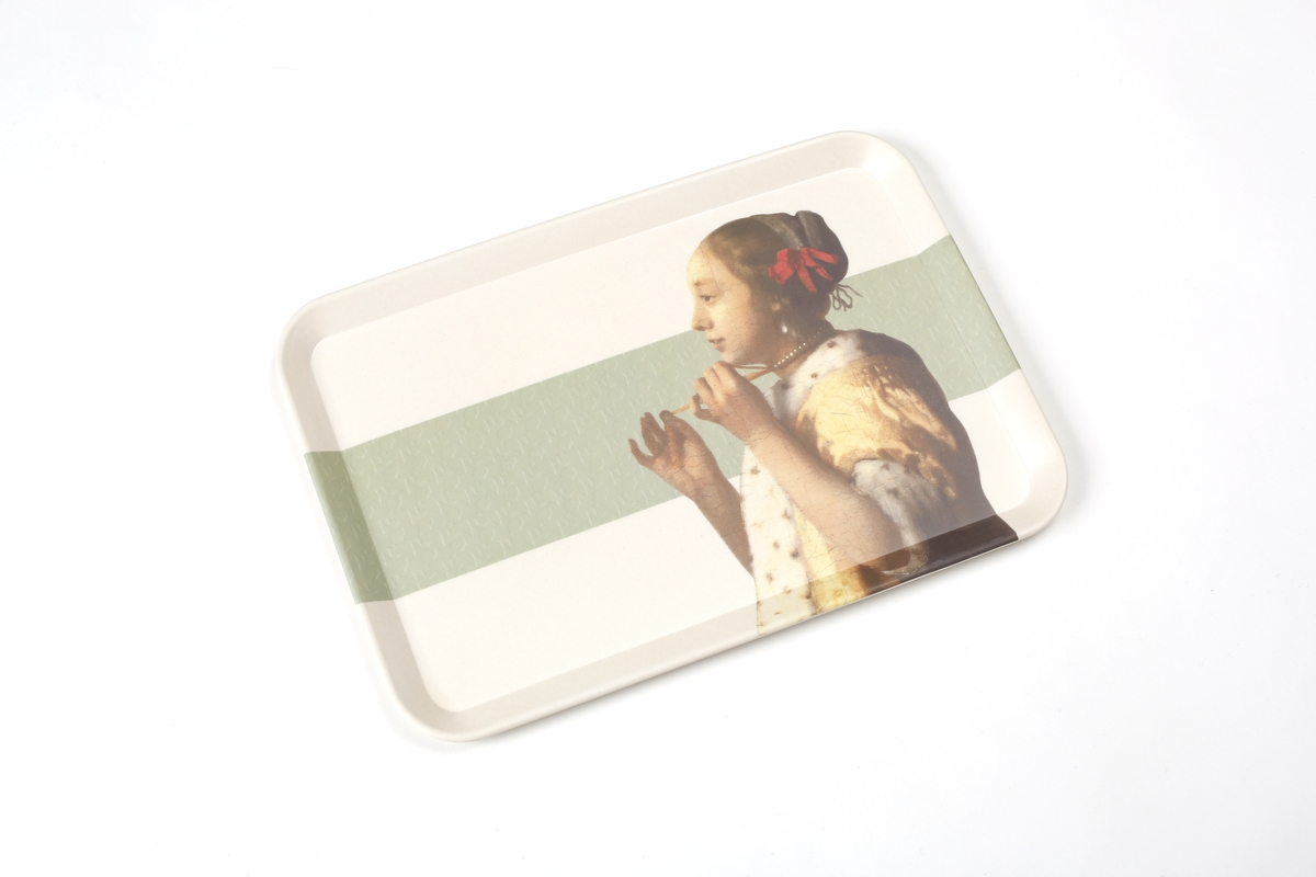 Tablett Vermeer, Junge Dame mit Perlenhalsband